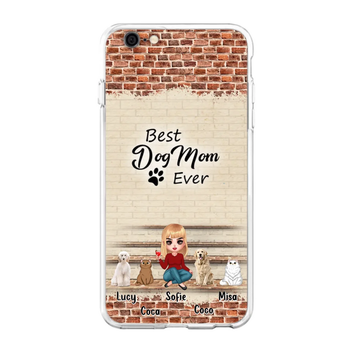 Custom Personalized Dog/Cat Mom Phone Case - Gift Idea For Dog/Cat Lovers/Mother's Day - Upto 3 Dogs/Cats - Best Dog Mom Ever - Cases For iPhone/Samsung