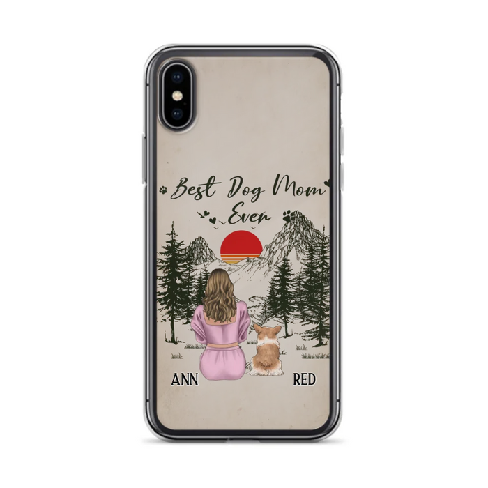 Custom Personalized Dog Mom Phone Case - Upto 4 Dogs - Mother's Day Gift Idea Dog Lovers - Best Dog Mom Ever - Case For iPhone/Samsung