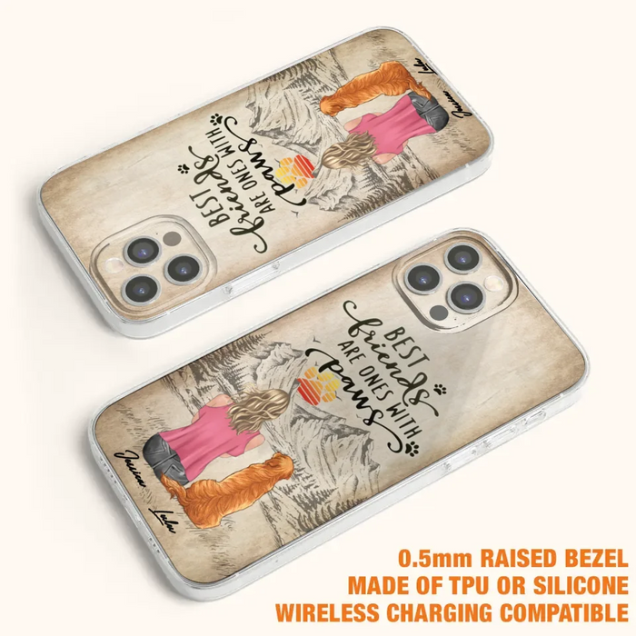 Custom Personalized Dog Mom Phone Case - Upto 5 Dogs - Gift Idea For Mother's Day/Dog Lovers - Best Friends Are Ones With Paws - Case For iPhone And Samsung