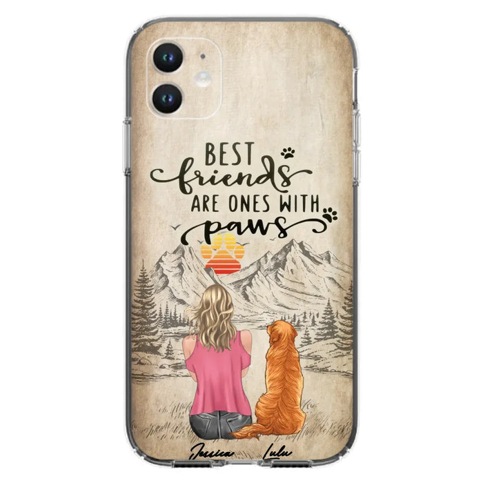 Custom Personalized Dog Mom Phone Case - Upto 5 Dogs - Gift Idea For Mother's Day/Dog Lovers - Best Friends Are Ones With Paws - Case For iPhone And Samsung