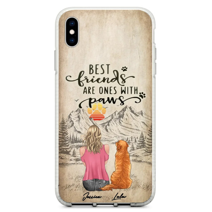 Custom Personalized Dog Mom Phone Case - Upto 5 Dogs - Gift Idea For Mother's Day/Dog Lovers - Best Friends Are Ones With Paws - Case For iPhone And Samsung