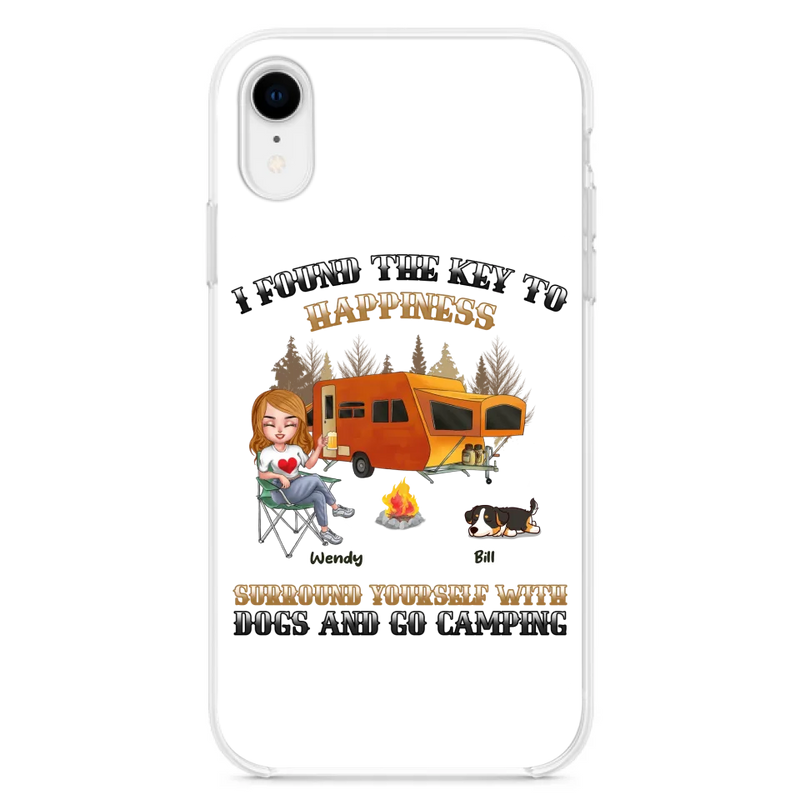 Custom Personalized Dog Camping Queen Phone Case - Gift Idea For Camping Lovers/Friends/ Dog Mom - Upto 5 Dogs - Case For iPhone And Samsung
