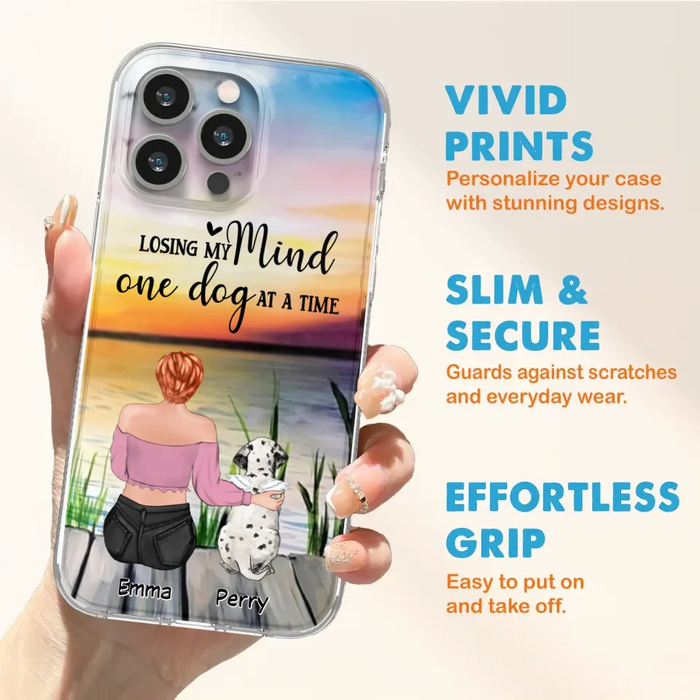 Custom Personalized Pet Mom/Dad Phone Case For iPhone/ Samsung - Gift Idea For Pet Owner With Up To 5 Cats/ Dogs - Losing My Mind One Dog At A Time