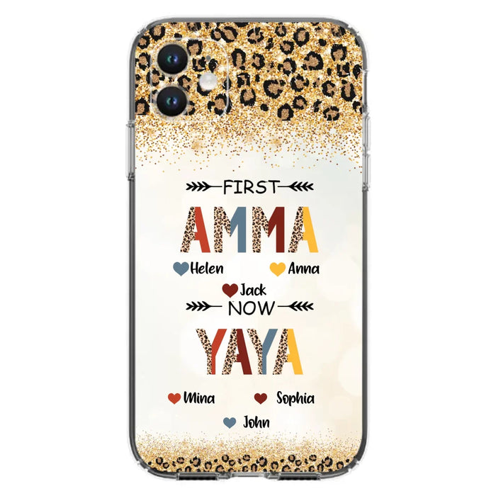 Personalized Grandma Phone Case - Upto 4 Kids And 8 Grandkids - Mother's Day Gift Idea for Grandma - First Mom Now Nana Kid And Grandkids - Case For iPhone And Samsung