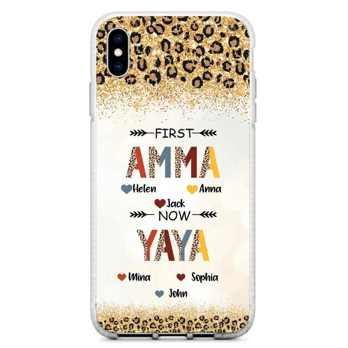 Personalized Grandma Phone Case - Upto 4 Kids And 8 Grandkids - Mother's Day Gift Idea for Grandma - First Mom Now Nana Kid And Grandkids - Case For iPhone And Samsung