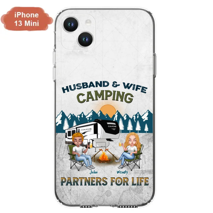 Custom Personalized Camping Friends/ Couple Phone Case For iPhone And Samsung - Upto 7 People - Gift Idea For Friends/ Camping Lover - Husband & Wife Camping Partners For Life