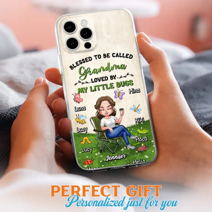 Custom Personalized Grandma Phone Case - Upto 8 Bugs - Gift Idea For Mother's Day/Garden Lovers - Blessed To Be Called Grandma Loved By My Little Bugs - Case For iPhone & Samsung