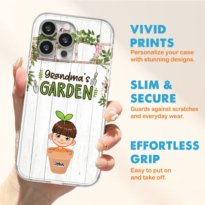 Custom Personalized Grandma's Garden Phone Case - Gift Idea For Grandma/ Mother's Day Gift - Up to 10 Kids - Case For iPhone And Samsung