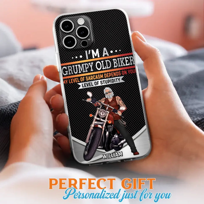 Custom Personalized Old Biker Phone Case - Father's Day Gift Idea for Biker - I'm A Grumpy Old Biker - Case for iPhone/Samsung