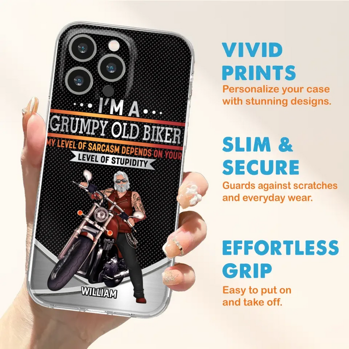 Custom Personalized Old Biker Phone Case - Father's Day Gift Idea for Biker - I'm A Grumpy Old Biker - Case for iPhone/Samsung