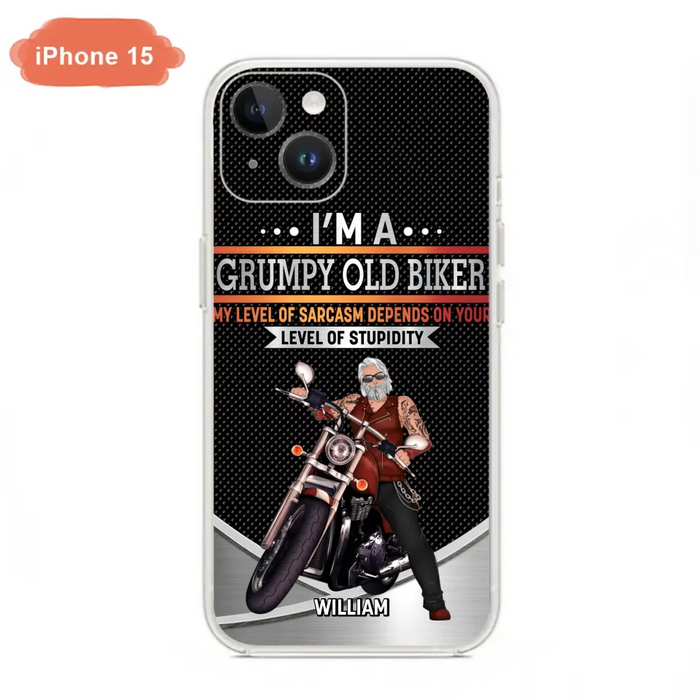 Custom Personalized Old Biker Phone Case - Father's Day Gift Idea for Biker - I'm A Grumpy Old Biker - Case for iPhone/Samsung