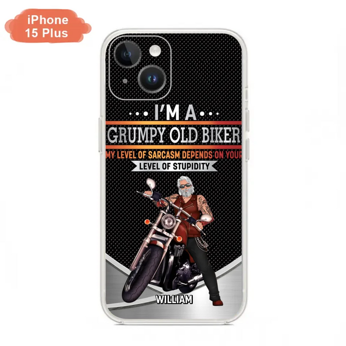 Custom Personalized Old Biker Phone Case - Father's Day Gift Idea for Biker - I'm A Grumpy Old Biker - Case for iPhone/Samsung