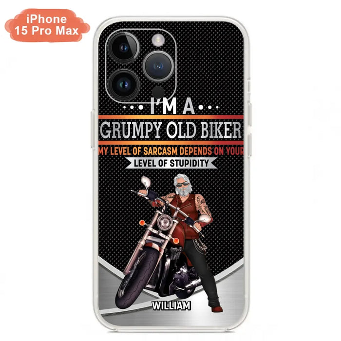 Custom Personalized Old Biker Phone Case - Father's Day Gift Idea for Biker - I'm A Grumpy Old Biker - Case for iPhone/Samsung