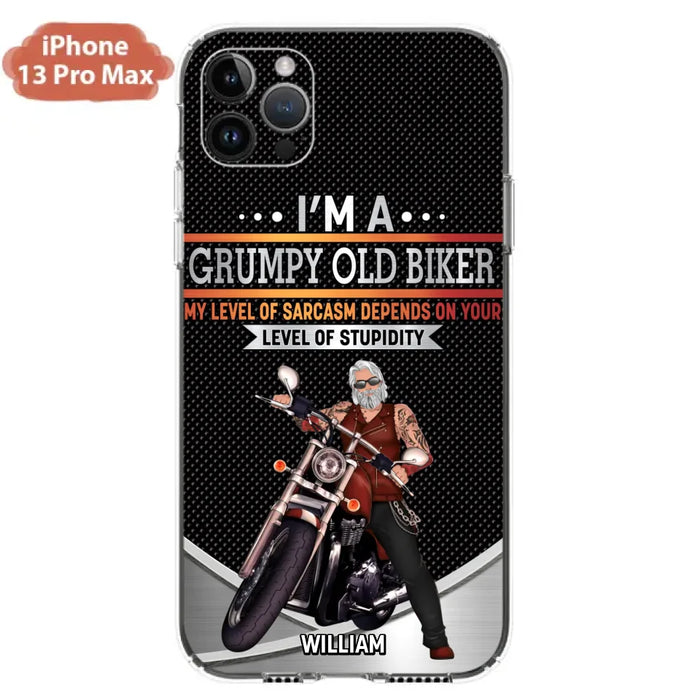 Custom Personalized Old Biker Phone Case - Father's Day Gift Idea for Biker - I'm A Grumpy Old Biker - Case for iPhone/Samsung