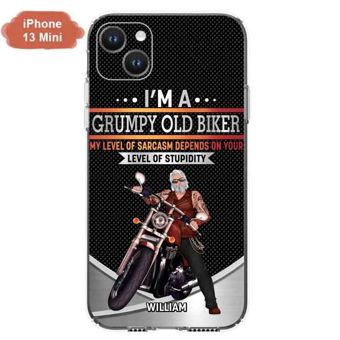 Custom Personalized Old Biker Phone Case - Father's Day Gift Idea for Biker - I'm A Grumpy Old Biker - Case for iPhone/Samsung