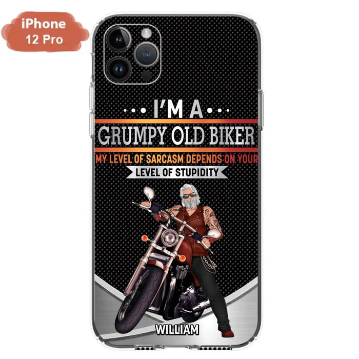 Custom Personalized Old Biker Phone Case - Father's Day Gift Idea for Biker - I'm A Grumpy Old Biker - Case for iPhone/Samsung