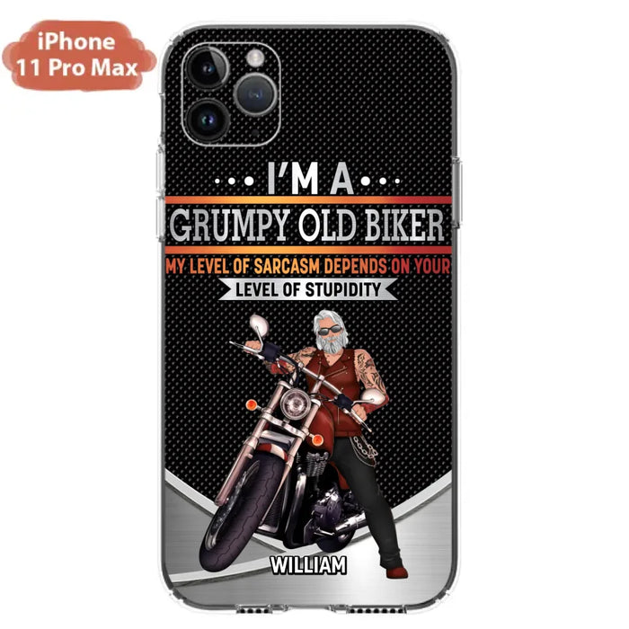 Custom Personalized Old Biker Phone Case - Father's Day Gift Idea for Biker - I'm A Grumpy Old Biker - Case for iPhone/Samsung