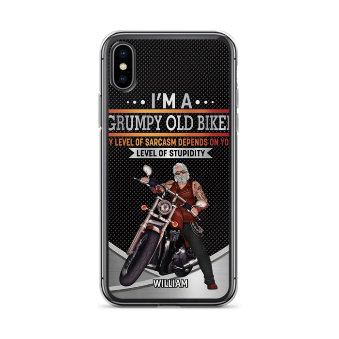 Custom Personalized Old Biker Phone Case - Father's Day Gift Idea for Biker - I'm A Grumpy Old Biker - Case for iPhone/Samsung