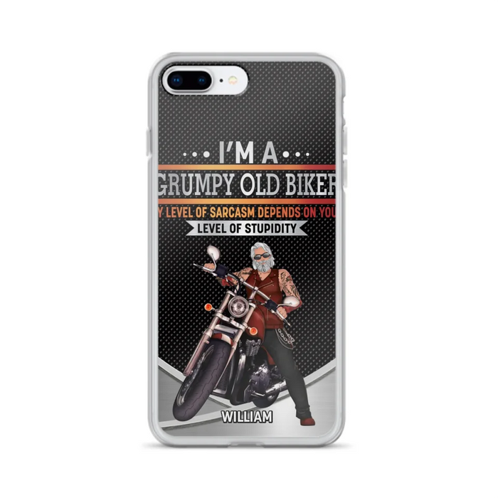 Custom Personalized Old Biker Phone Case - Father's Day Gift Idea for Biker - I'm A Grumpy Old Biker - Case for iPhone/Samsung