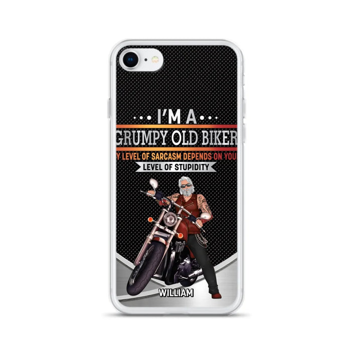 Custom Personalized Old Biker Phone Case - Father's Day Gift Idea for Biker - I'm A Grumpy Old Biker - Case for iPhone/Samsung