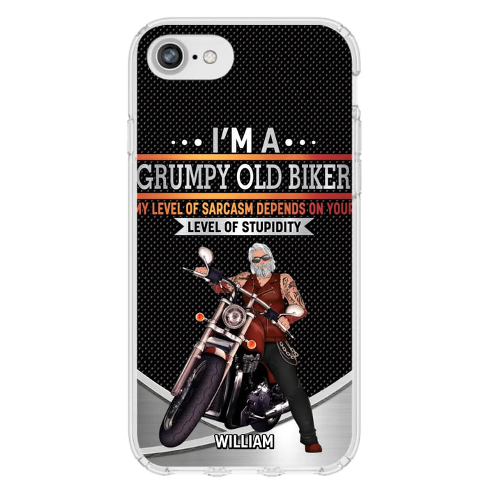 Custom Personalized Old Biker Phone Case - Father's Day Gift Idea for Biker - I'm A Grumpy Old Biker - Case for iPhone/Samsung