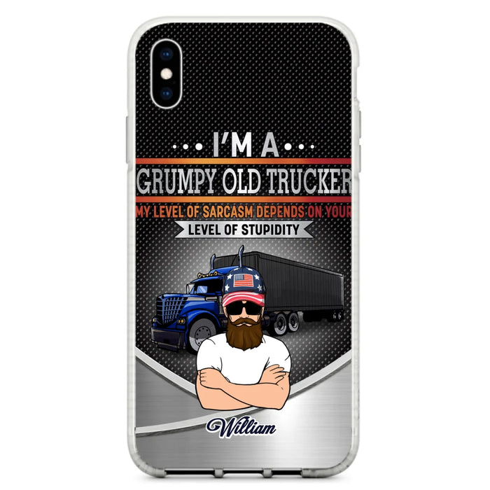 Custom Personalized Old Trucker Phone Case - Father's Day Gift Idea for Trucker - I'm A Grumpy Old Trucker - Case for iPhone/Samsung