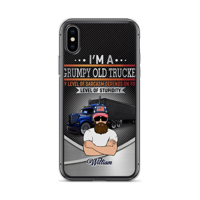 Custom Personalized Old Trucker Phone Case - Father's Day Gift Idea for Trucker - I'm A Grumpy Old Trucker - Case for iPhone/Samsung