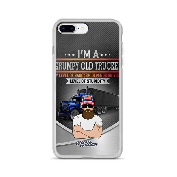 Custom Personalized Old Trucker Phone Case - Father's Day Gift Idea for Trucker - I'm A Grumpy Old Trucker - Case for iPhone/Samsung