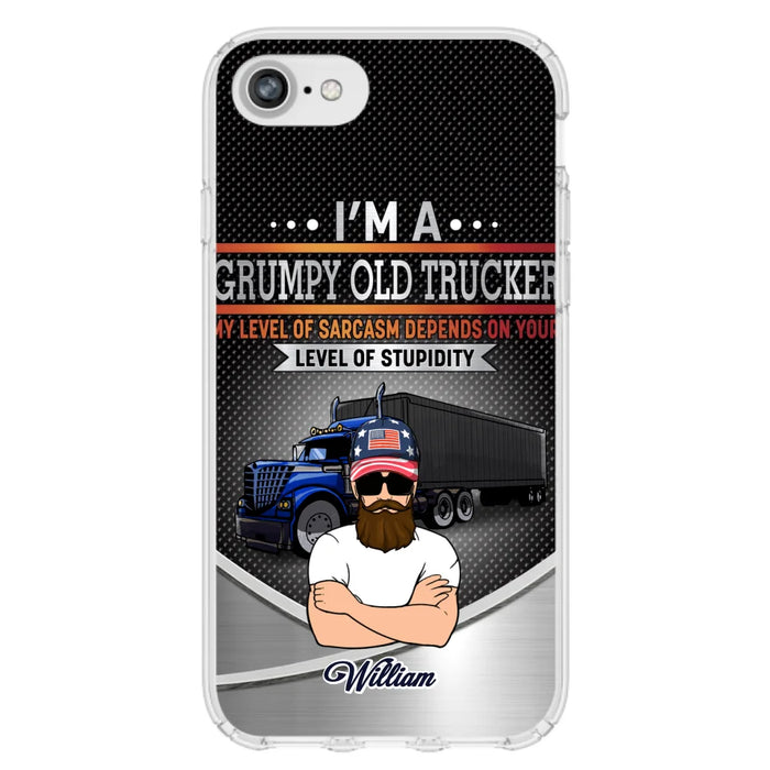 Custom Personalized Old Trucker Phone Case - Father's Day Gift Idea for Trucker - I'm A Grumpy Old Trucker - Case for iPhone/Samsung