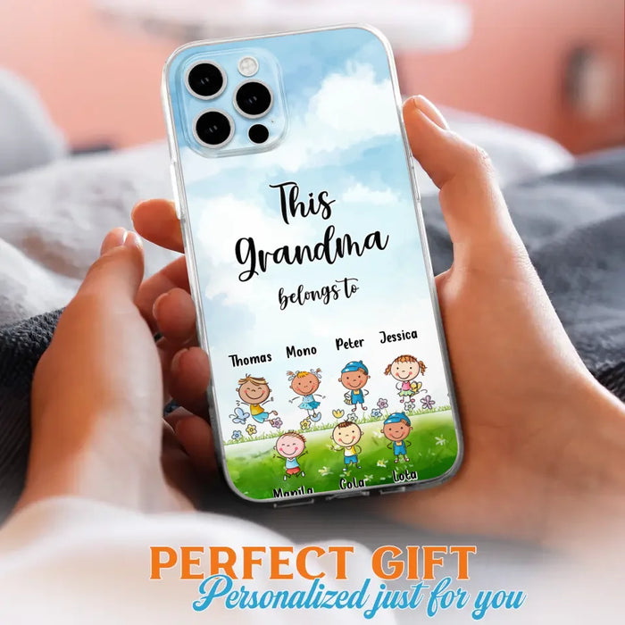 Custom Personalized Grandma Phone Case - Gift Idea For Grandma/Mother's Day - Upto 7 Kids - This Grandma Belongs To - Case For iPhone & Samsung