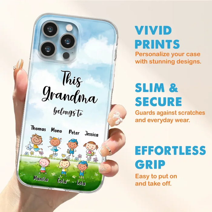 Custom Personalized Grandma Phone Case - Gift Idea For Grandma/Mother's Day - Upto 7 Kids - This Grandma Belongs To - Case For iPhone & Samsung