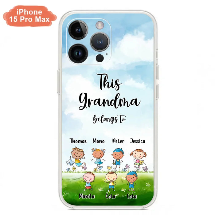 Custom Personalized Grandma Phone Case - Gift Idea For Grandma/Mother's Day - Upto 7 Kids - This Grandma Belongs To - Case For iPhone & Samsung