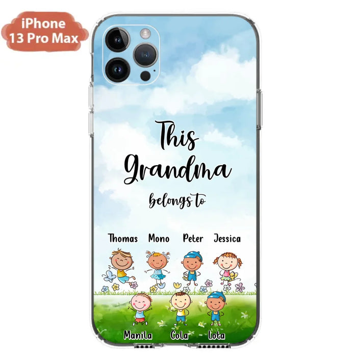 Custom Personalized Grandma Phone Case - Gift Idea For Grandma/Mother's Day - Upto 7 Kids - This Grandma Belongs To - Case For iPhone & Samsung