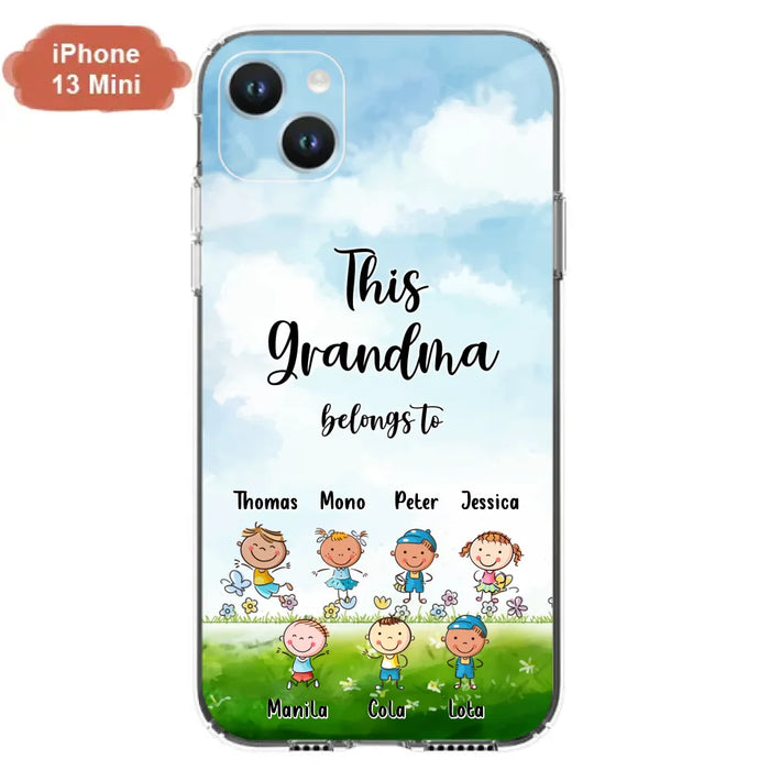 Custom Personalized Grandma Phone Case - Gift Idea For Grandma/Mother's Day - Upto 7 Kids - This Grandma Belongs To - Case For iPhone & Samsung