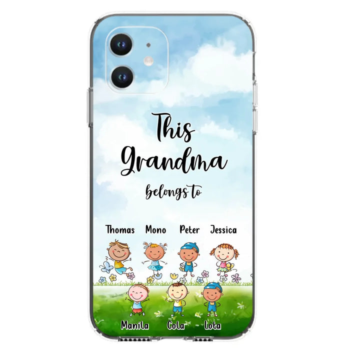 Custom Personalized Grandma Phone Case - Gift Idea For Grandma/Mother's Day - Upto 7 Kids - This Grandma Belongs To - Case For iPhone & Samsung