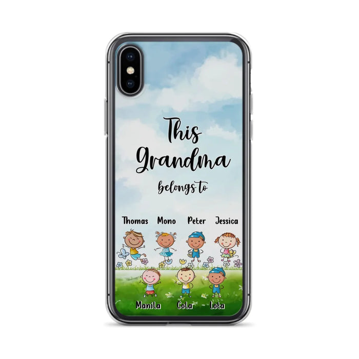 Custom Personalized Grandma Phone Case - Gift Idea For Grandma/Mother's Day - Upto 7 Kids - This Grandma Belongs To - Case For iPhone & Samsung