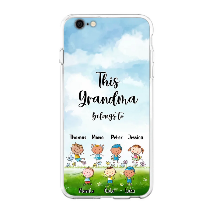 Custom Personalized Grandma Phone Case - Gift Idea For Grandma/Mother's Day - Upto 7 Kids - This Grandma Belongs To - Case For iPhone & Samsung