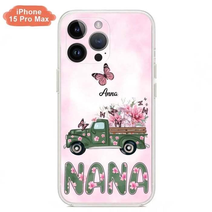 Custom Personalized Nana Phone Case - Gift Idea For Grandma/Mother's Day - Upto 12 Butterflies - Nana - Case For iPhone & Samsung