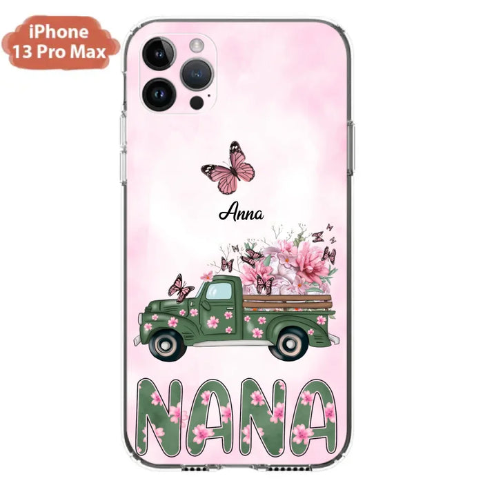 Custom Personalized Nana Phone Case - Gift Idea For Grandma/Mother's Day - Upto 12 Butterflies - Nana - Case For iPhone & Samsung