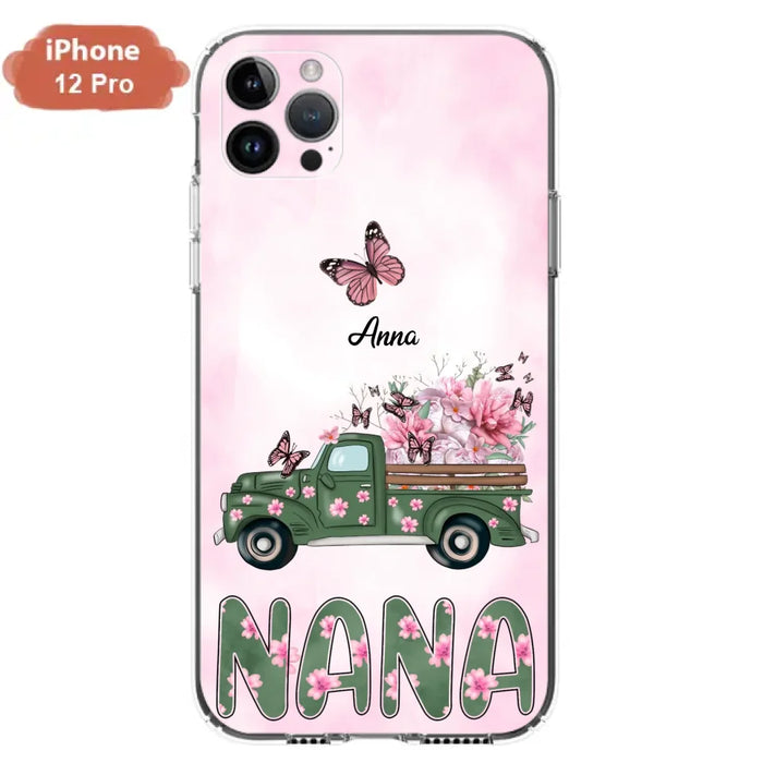 Custom Personalized Nana Phone Case - Gift Idea For Grandma/Mother's Day - Upto 12 Butterflies - Nana - Case For iPhone & Samsung