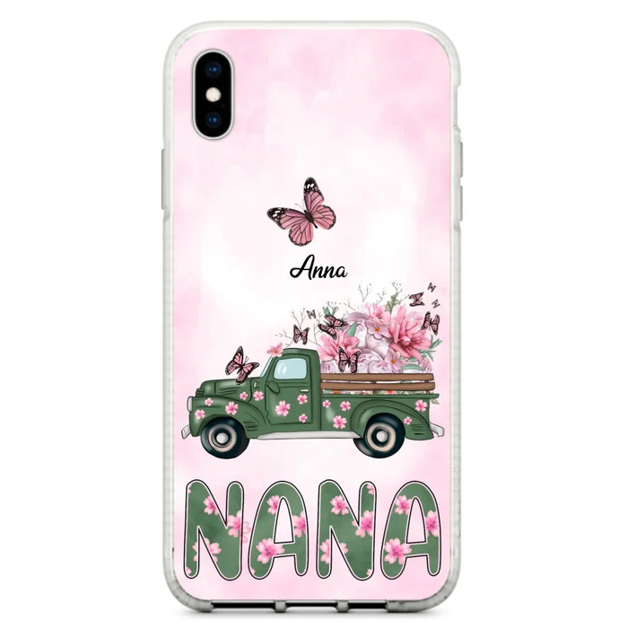 Custom Personalized Nana Phone Case - Gift Idea For Grandma/Mother's Day - Upto 12 Butterflies - Nana - Case For iPhone & Samsung