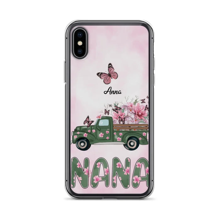 Custom Personalized Nana Phone Case - Gift Idea For Grandma/Mother's Day - Upto 12 Butterflies - Nana - Case For iPhone & Samsung