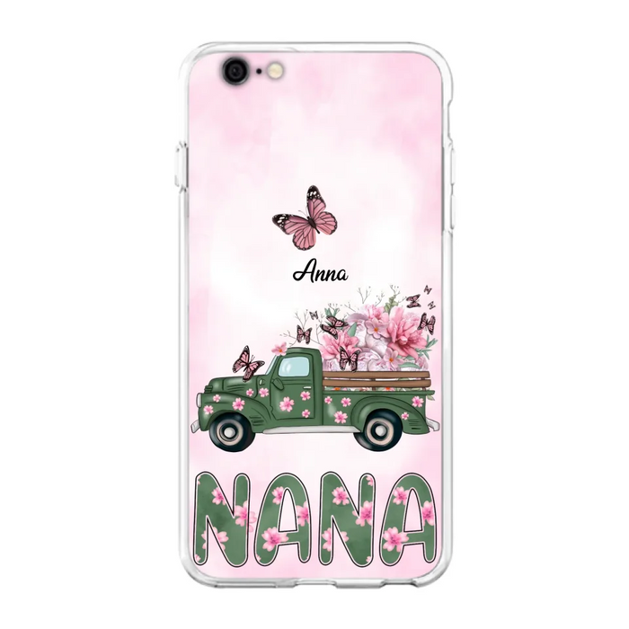 Custom Personalized Nana Phone Case - Gift Idea For Grandma/Mother's Day - Upto 12 Butterflies - Nana - Case For iPhone & Samsung