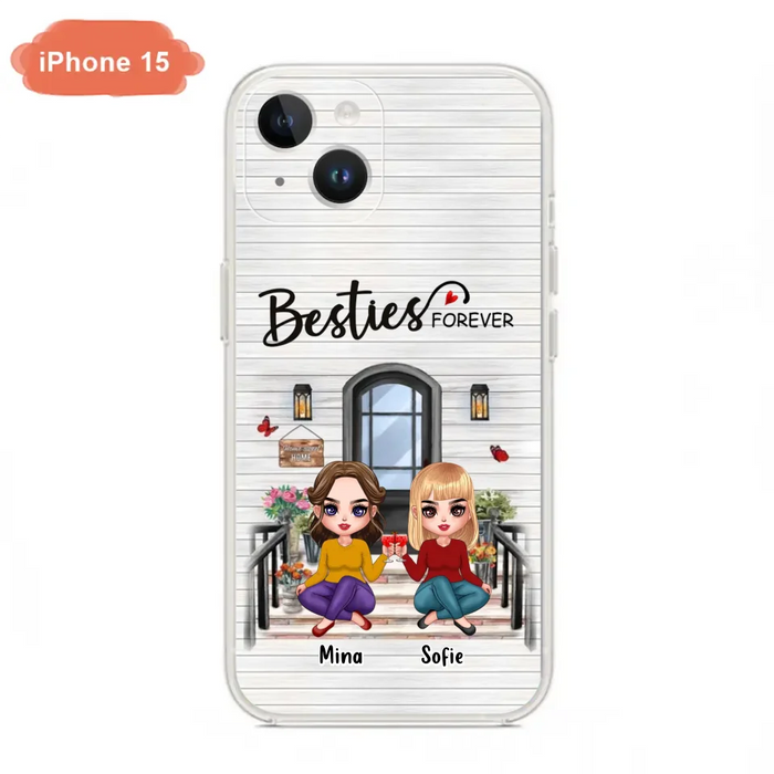 Custom Personalized Besties Sisters Front Porch Phone Case - Upto 5 Women - Gift Idea For Friends/ Besties/ Sisters - Besties Forever - Case For iPhone/ Samsung