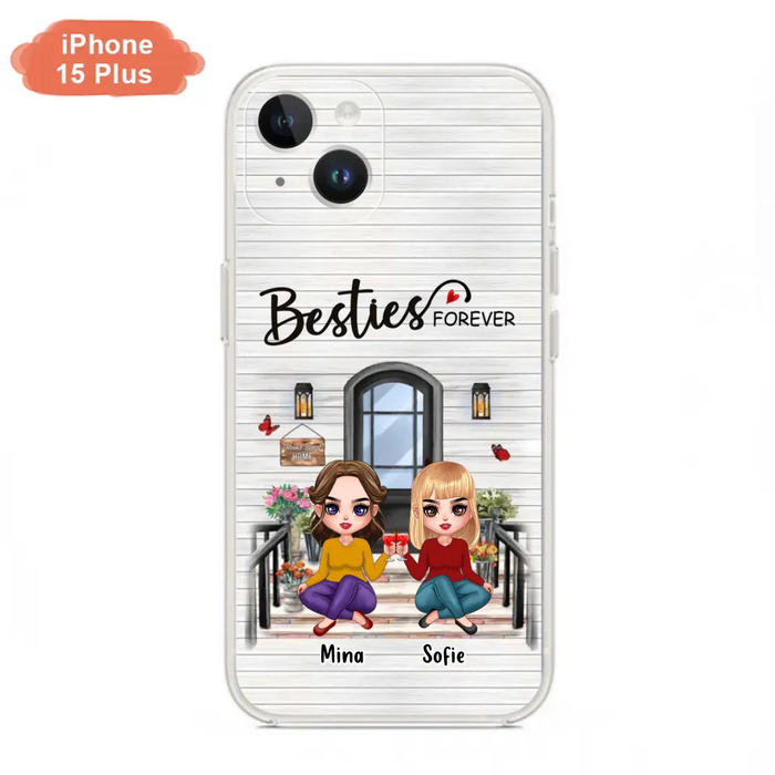 Custom Personalized Besties Sisters Front Porch Phone Case - Upto 5 Women - Gift Idea For Friends/ Besties/ Sisters - Besties Forever - Case For iPhone/ Samsung