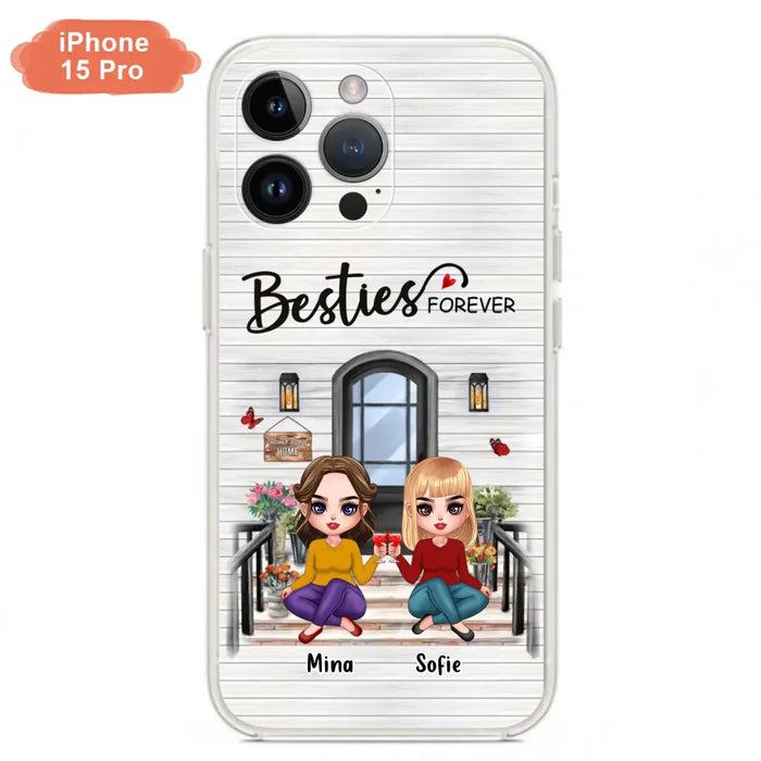 Custom Personalized Besties Sisters Front Porch Phone Case - Upto 5 Women - Gift Idea For Friends/ Besties/ Sisters - Besties Forever - Case For iPhone/ Samsung