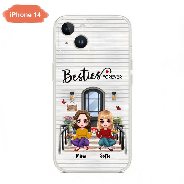 Custom Personalized Besties Sisters Front Porch Phone Case - Upto 5 Women - Gift Idea For Friends/ Besties/ Sisters - Besties Forever - Case For iPhone/ Samsung