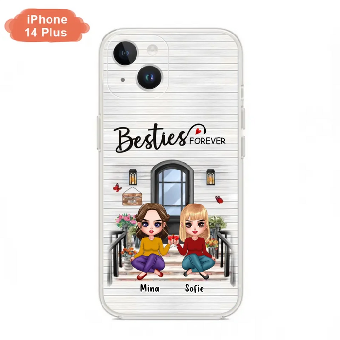 Custom Personalized Besties Sisters Front Porch Phone Case - Upto 5 Women - Gift Idea For Friends/ Besties/ Sisters - Besties Forever - Case For iPhone/ Samsung