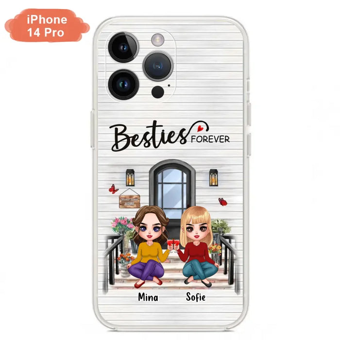 Custom Personalized Besties Sisters Front Porch Phone Case - Upto 5 Women - Gift Idea For Friends/ Besties/ Sisters - Besties Forever - Case For iPhone/ Samsung