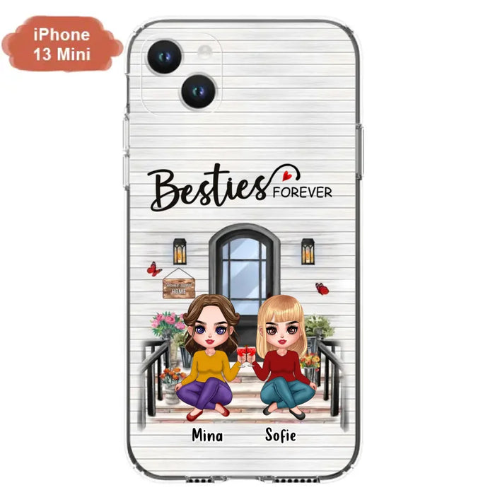 Custom Personalized Besties Sisters Front Porch Phone Case - Upto 5 Women - Gift Idea For Friends/ Besties/ Sisters - Besties Forever - Case For iPhone/ Samsung